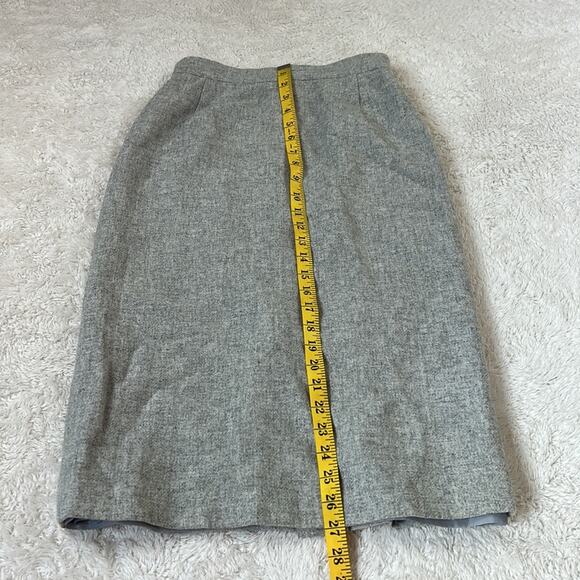 Vintage 80s Cristina's grey wool blend button slit pencil skirt, 7 or 8 - Picture 5 of 8